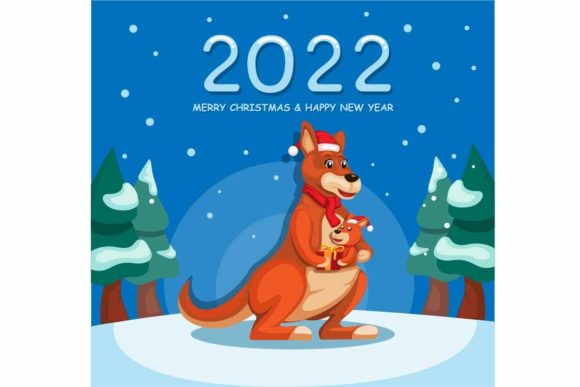 2022 New Year and Christmas Celebration Illustrations