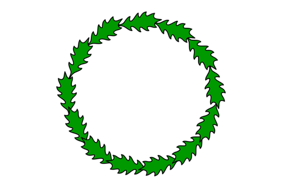Christmas Circle Frame of Holly Leaves Illustrations