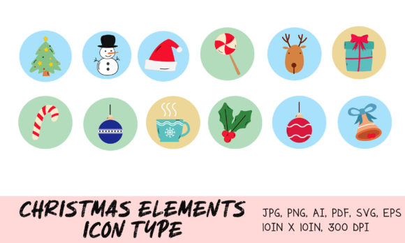 Christmas Clipart Icon Type Graphics for Handmade Creations