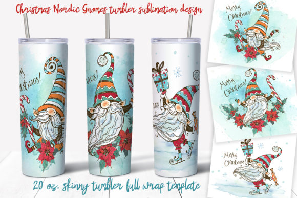Christmas Gnomes 2 Tumbler Sublimation Illustrations