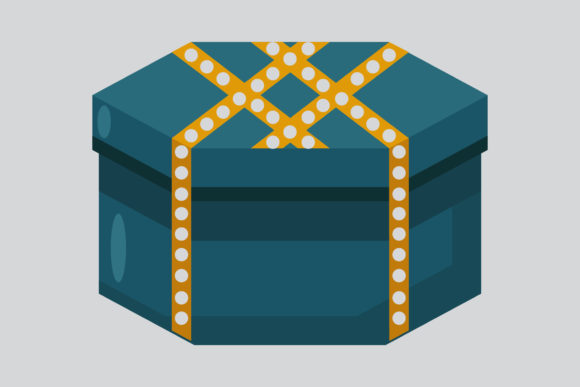 Christmas Hexagon Gift Box Illustration for Digital Selling