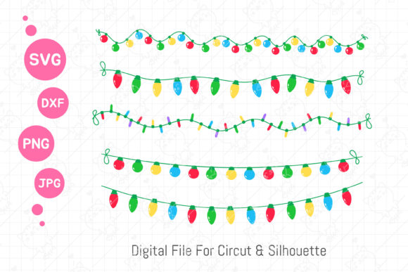 Christmas Light Bulbs Illustrations for Branding and Marketing