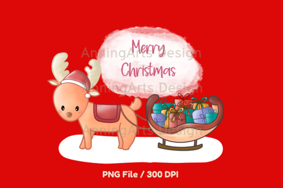 Christmas Reindeer Gifts PNG Clipart for Illustrations