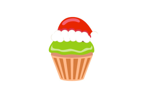 Christmas Santa Cap Cake Design Illustration