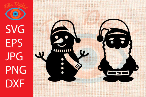Christmas Snowmen and Cute Santa Svg for Website Illustrations