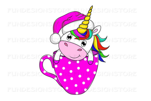 Christmas Unicorn Illustration for Branding and Packaging