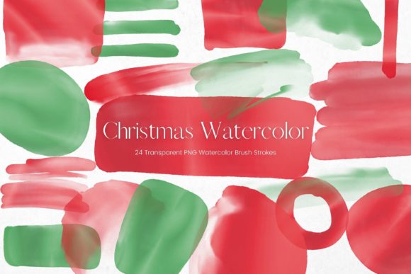 Christmas Watercolour Brush Strokes for Branding and Packaging