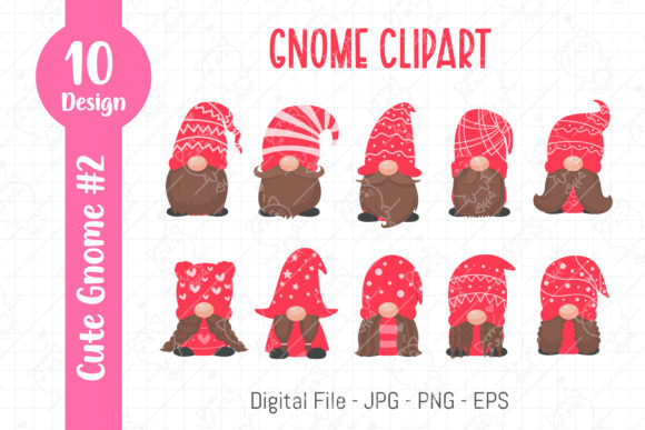 Cute Gnome Clipart for Embroidery Projects