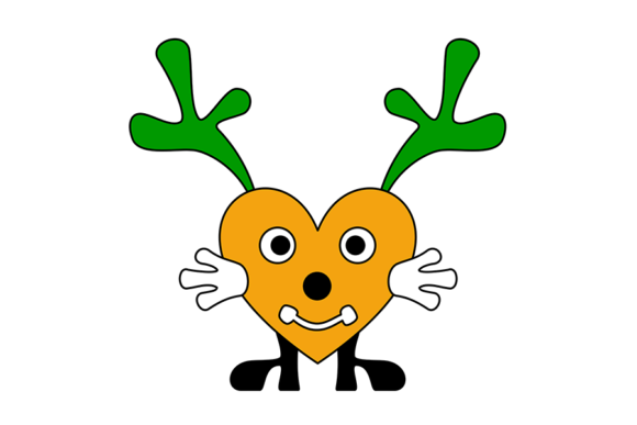 Cute Heart Cartoon for Christmas Illustrations