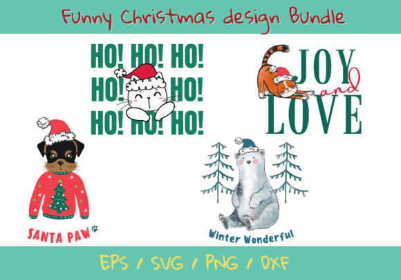 Funny Christmas Design Bundle for Illustrations