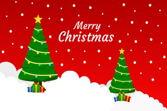 Merry Christmas Background Red Color Illustrations